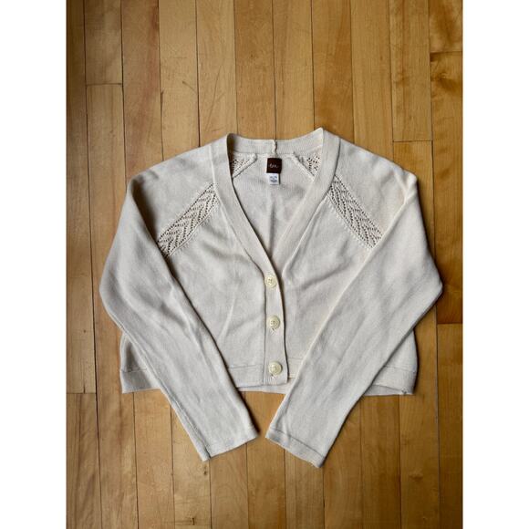 Tea Collection Sweater, Pippa Pointelle Cardigan Button Up, Cream, XL 12 - Picture 1 of 9